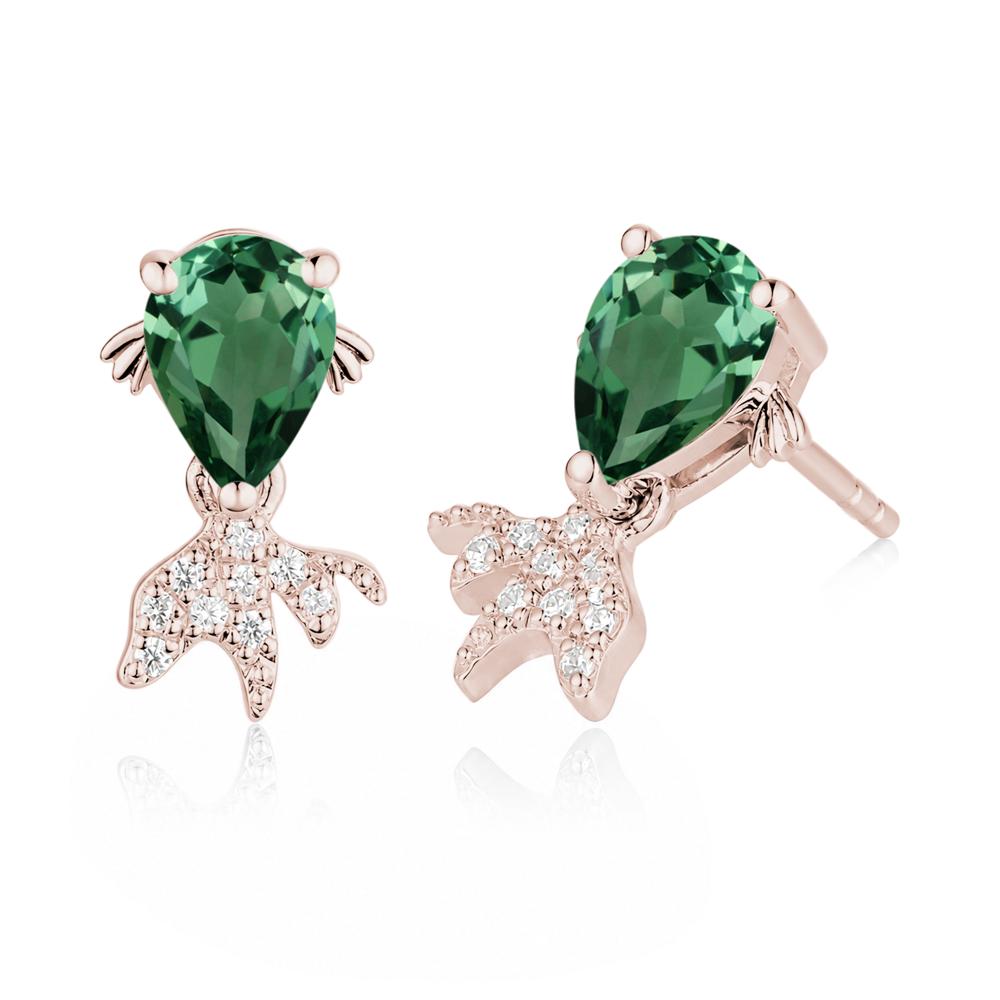 Cute Goldfish Smoky Quartz Stud Earrings - LUO Jewelry #gemstone_Green Sapphire