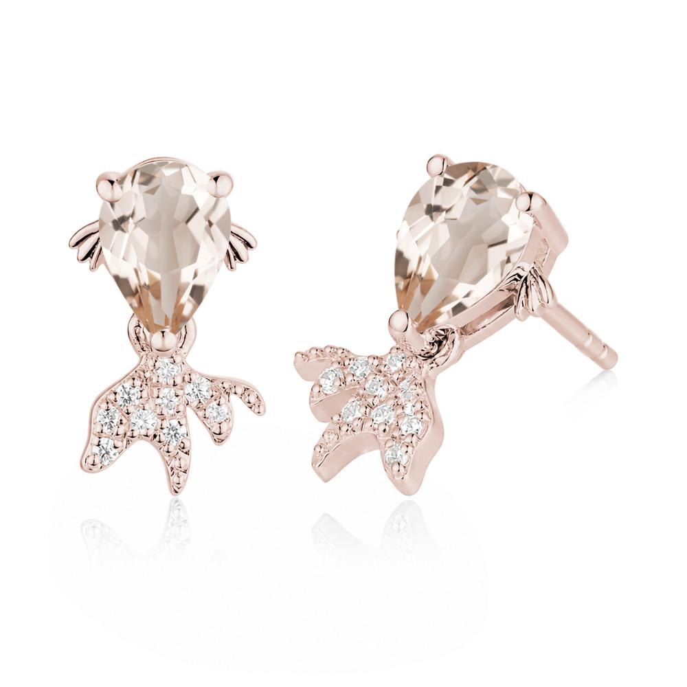 Cute Goldfish Smoky Quartz Stud Earrings - LUO Jewelry #gemstone_Morganite