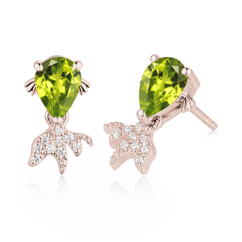 Cute Goldfish Smoky Quartz Stud Earrings - LUO Jewelry #gemstone_Peridot