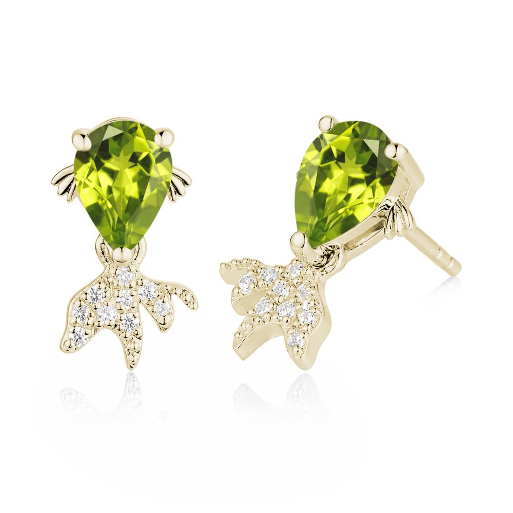 Cute Goldfish Smoky Quartz Stud Earrings - LUO Jewelry #gemstone_Peridot