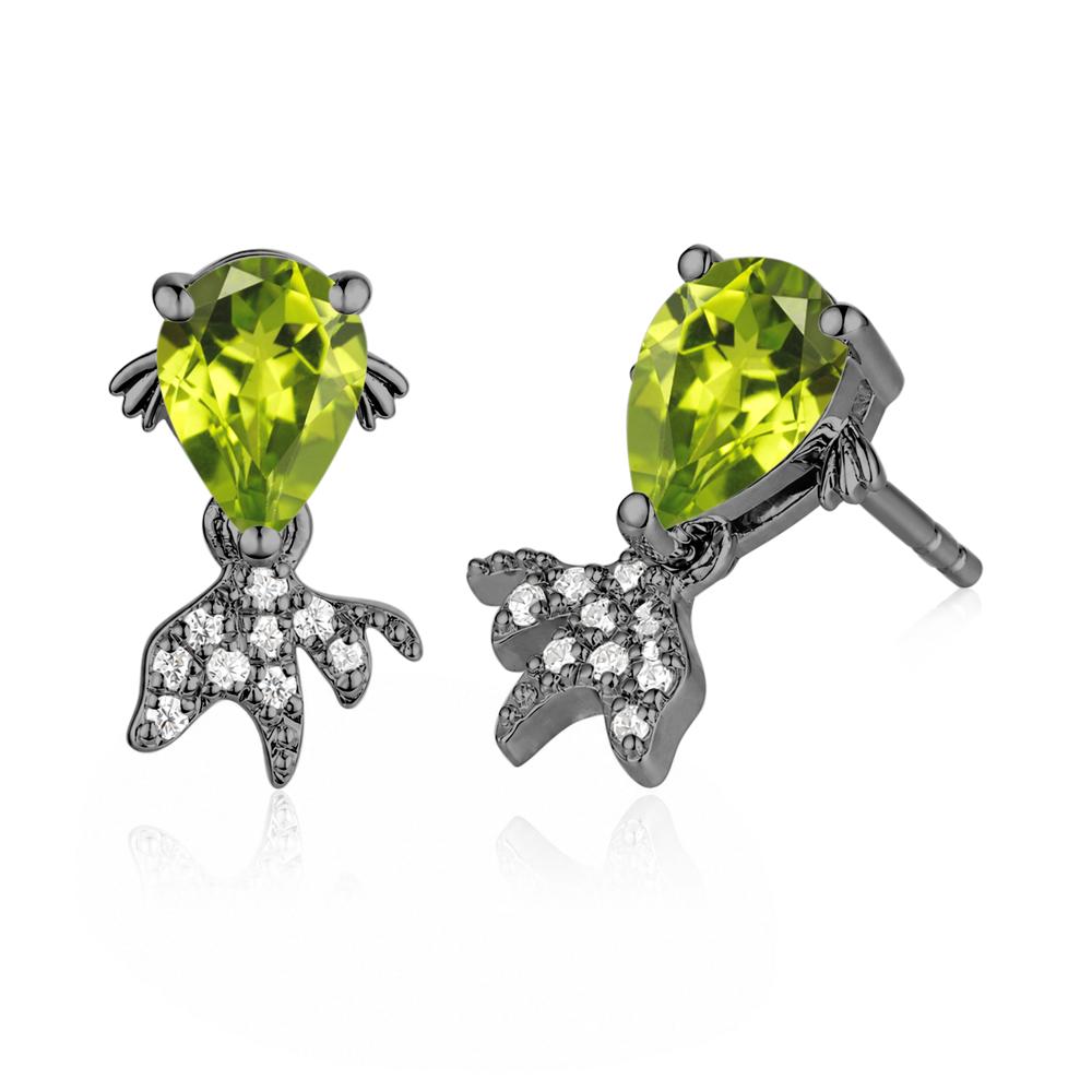 Cute Goldfish Smoky Quartz Stud Earrings - LUO Jewelry #gemstone_Peridot