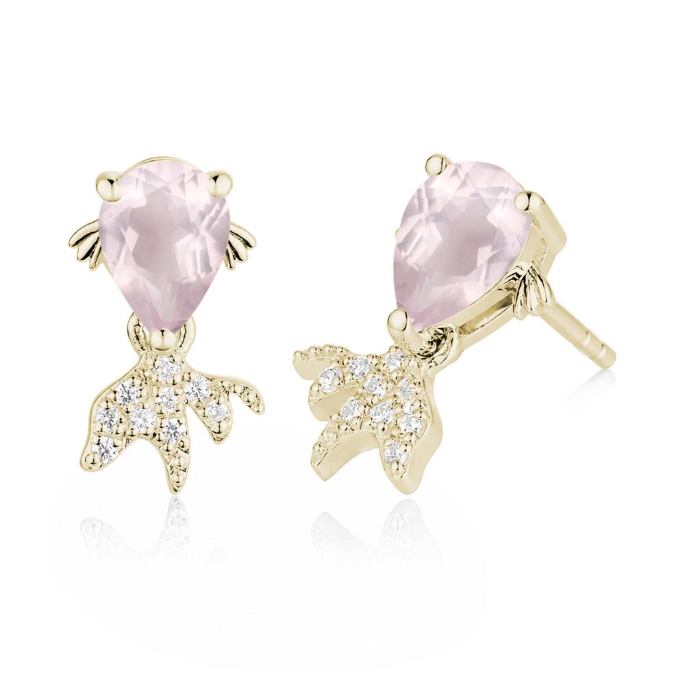 Cute Goldfish Smoky Quartz Stud Earrings - LUO Jewelry #gemstone_Rose Quartz