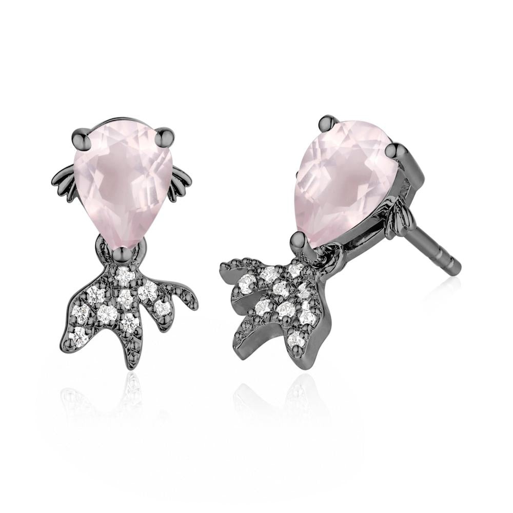 Cute Goldfish Smoky Quartz Stud Earrings - LUO Jewelry #gemstone_Rose Quartz