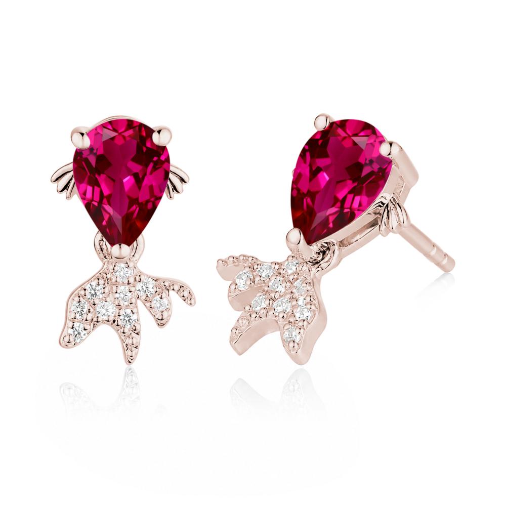 Cute Goldfish Smoky Quartz Stud Earrings - LUO Jewelry #gemstone_Ruby