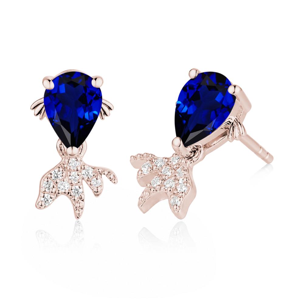 Cute Goldfish Smoky Quartz Stud Earrings - LUO Jewelry #gemstone_Sapphire