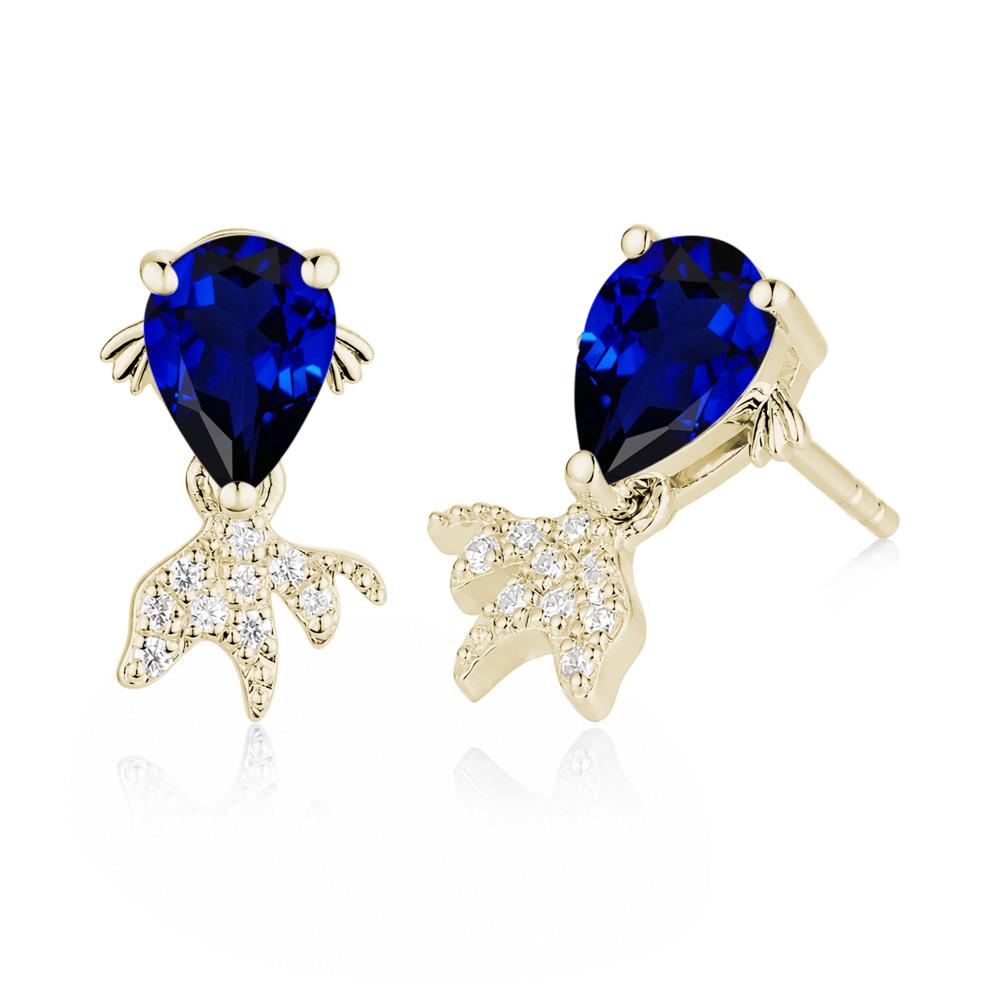 Cute Goldfish Smoky Quartz Stud Earrings - LUO Jewelry #gemstone_Sapphire