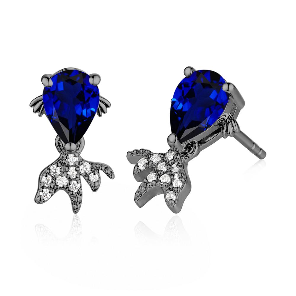 Cute Goldfish Smoky Quartz Stud Earrings - LUO Jewelry #gemstone_Sapphire