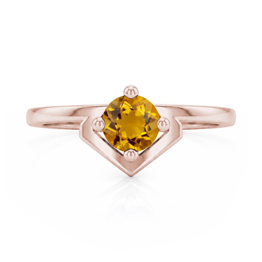 Simple Solitaire Round Shaped Alexandrite Ring - LUO Jewelry #gemstone_Citrine