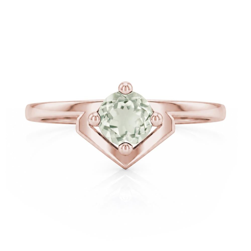 Simple Solitaire Round Shaped Alexandrite Ring - LUO Jewelry #gemstone_Green Amethyst