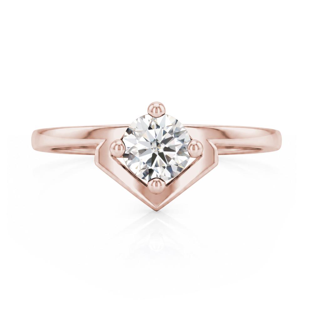 Simple Solitaire Round Shaped Alexandrite Ring - LUO Jewelry #gemstone_Moissanite