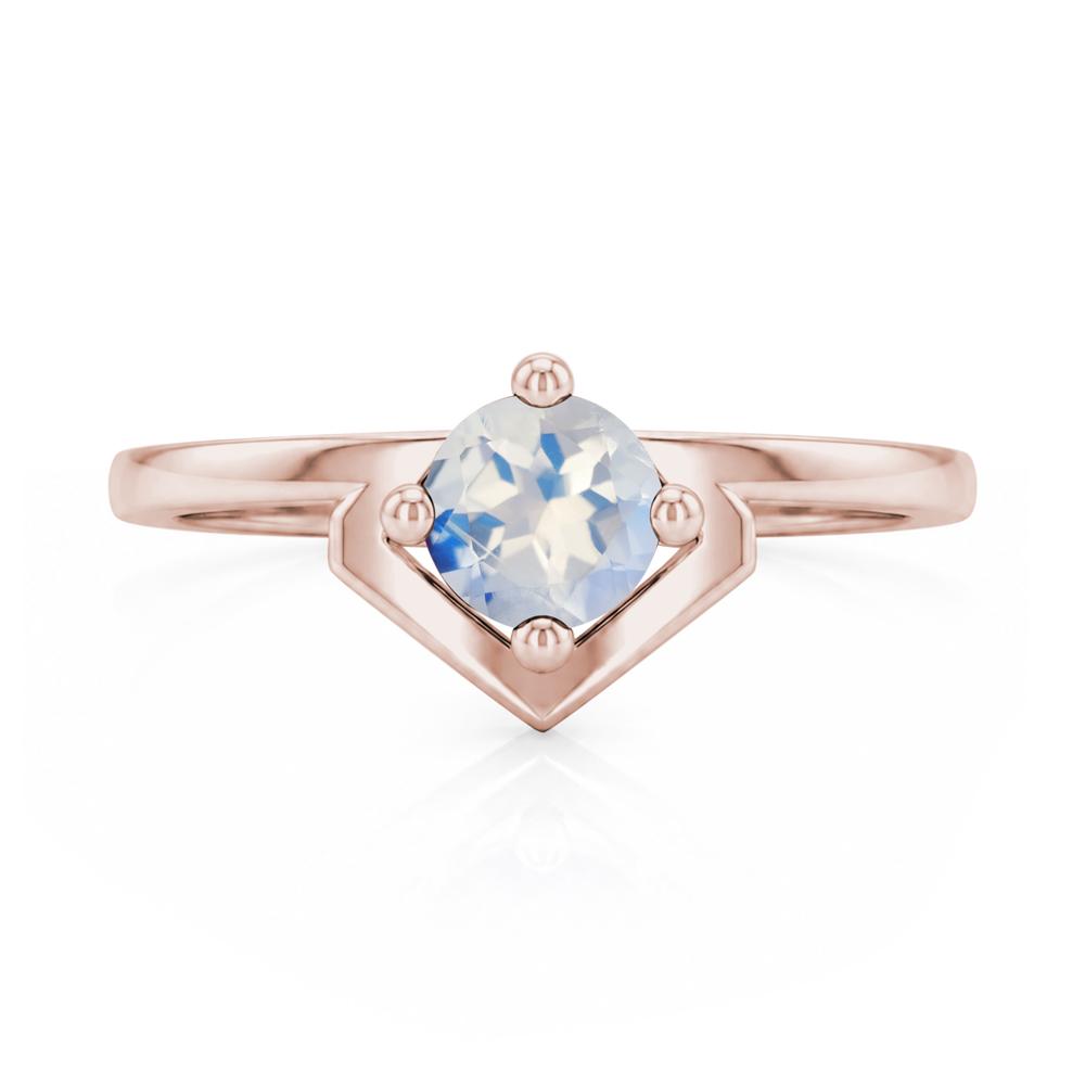 Simple Solitaire Round Shaped Alexandrite Ring - LUO Jewelry #gemstone_Moonstone