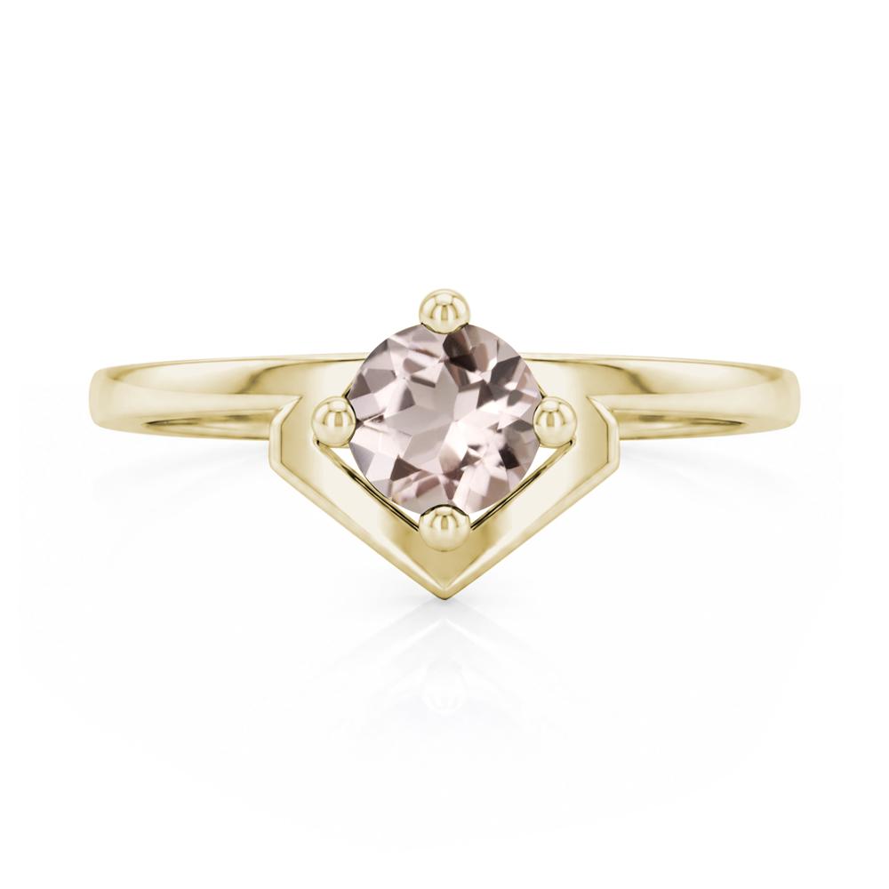 Simple Solitaire Round Shaped Alexandrite Ring - LUO Jewelry #gemstone_Morganite