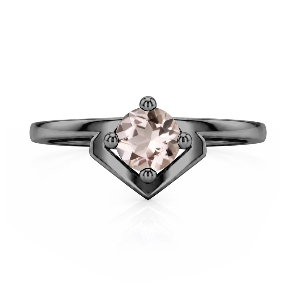 Simple Solitaire Round Shaped Alexandrite Ring - LUO Jewelry #gemstone_Morganite