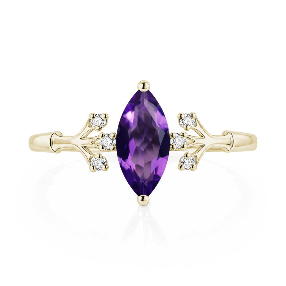 Marquise Cut Amethyst Branch Ring - LUO Jewelry #gemstone_Amethyst