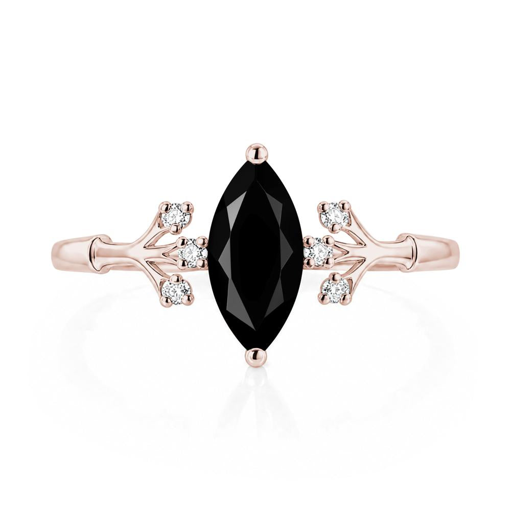 Marquise Cut Amethyst Branch Ring - LUO Jewelry #gemstone_Black Spinel