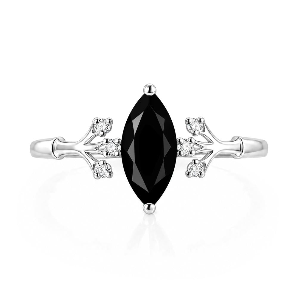 Marquise Cut Amethyst Branch Ring - LUO Jewelry #gemstone_Black Spinel