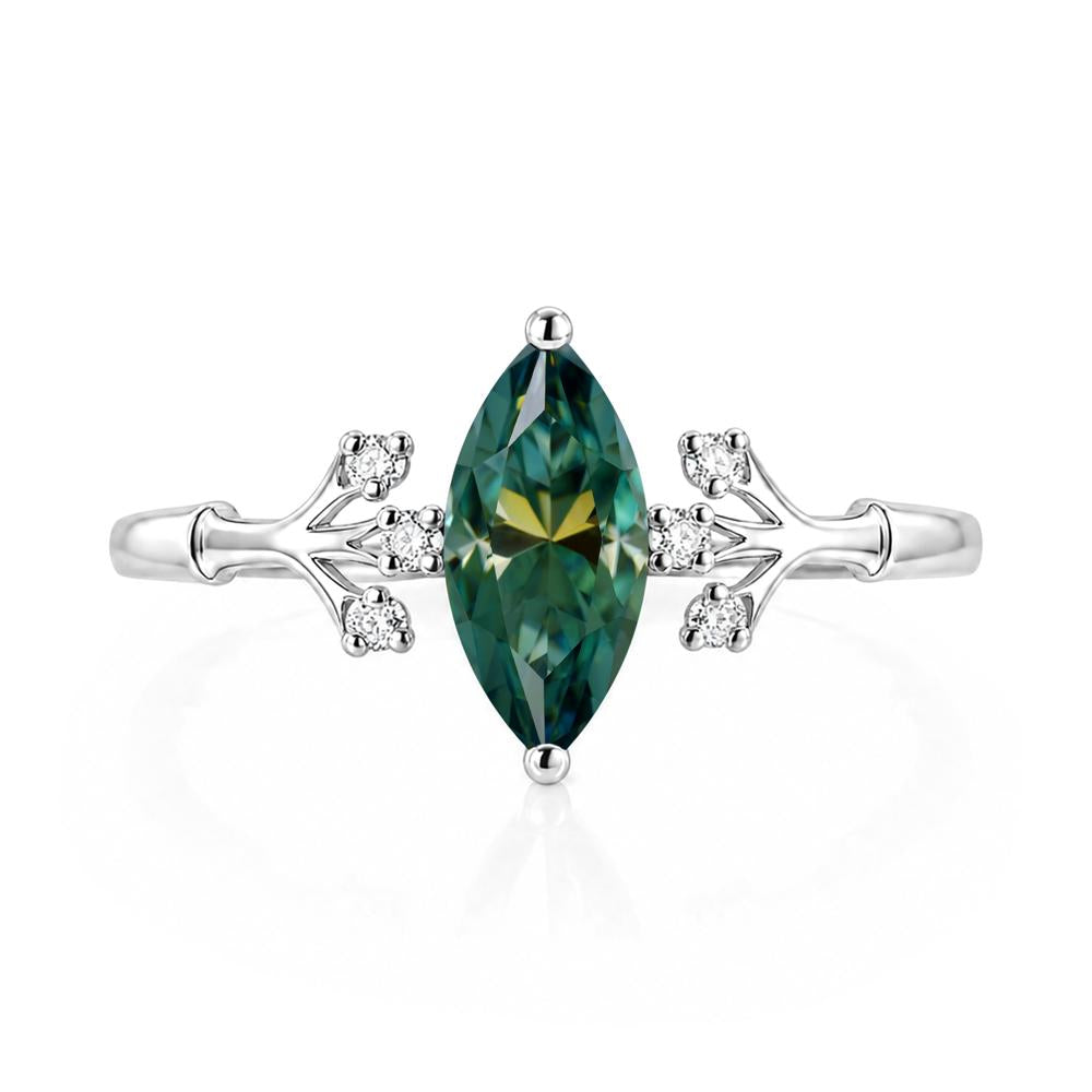 Marquise Cut Amethyst Branch Ring - LUO Jewelry #gemstone_Green Moissanite