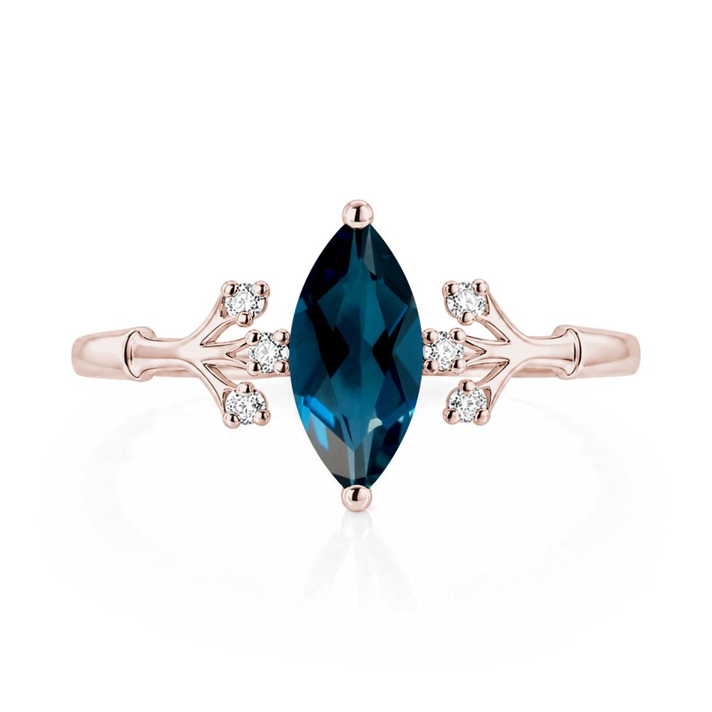 Marquise Cut Amethyst Branch Ring - LUO Jewelry #gemstone_London Blue Topaz