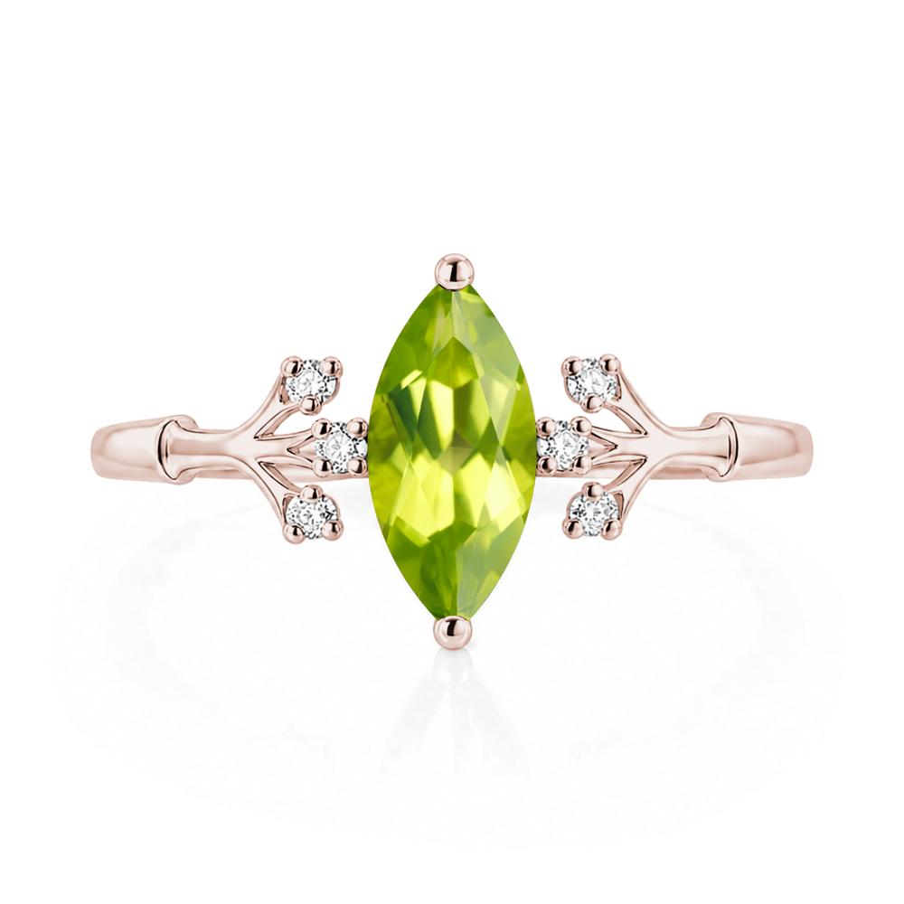 Marquise Cut Amethyst Branch Ring - LUO Jewelry #gemstone_Peridot