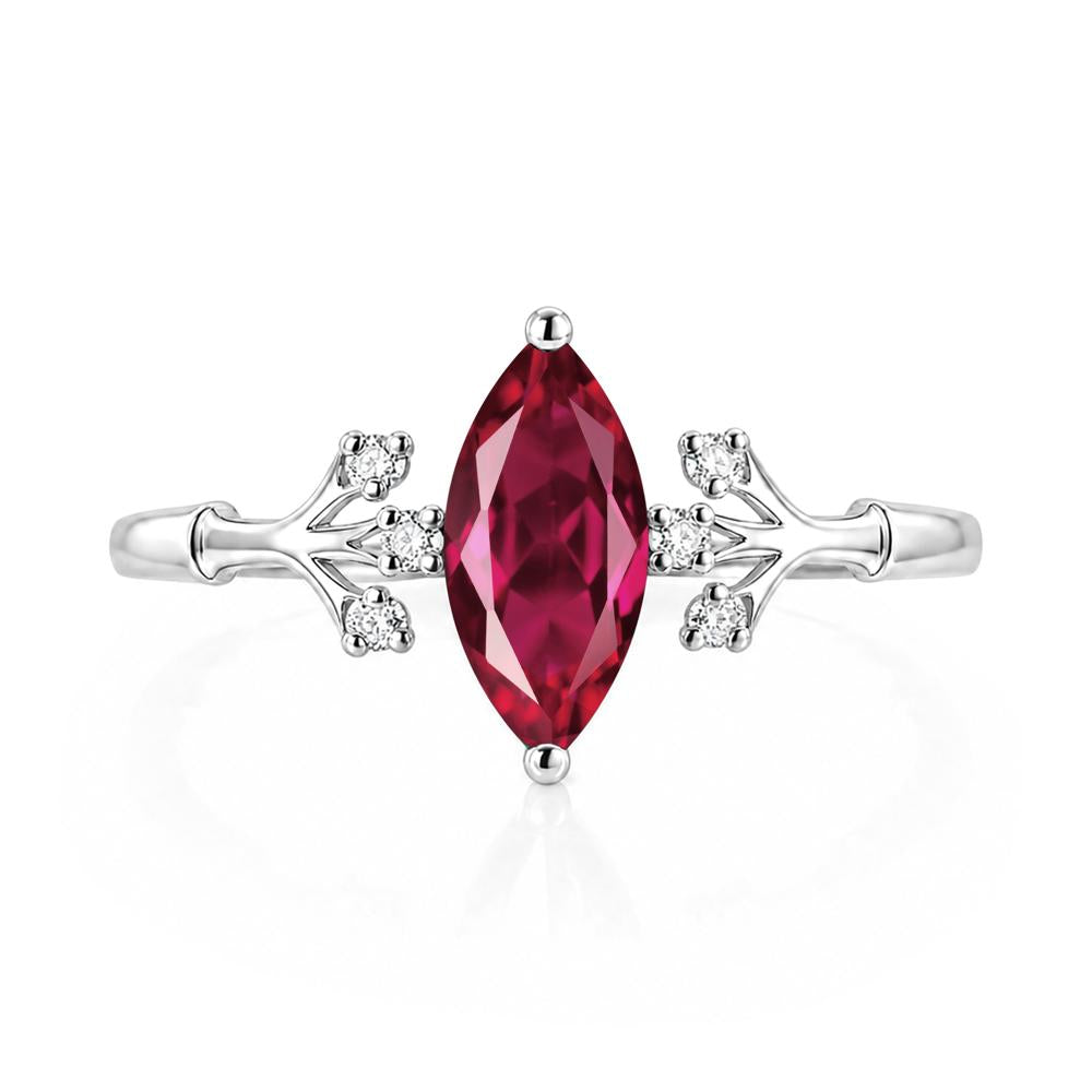 Marquise Cut Amethyst Branch Ring - LUO Jewelry #gemstone_Ruby
