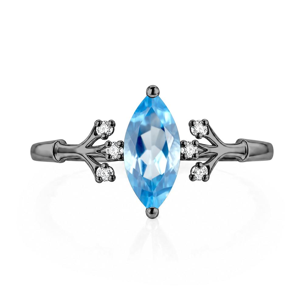 Marquise Cut Amethyst Branch Ring - LUO Jewelry #gemstone_Swiss Blue Topaz