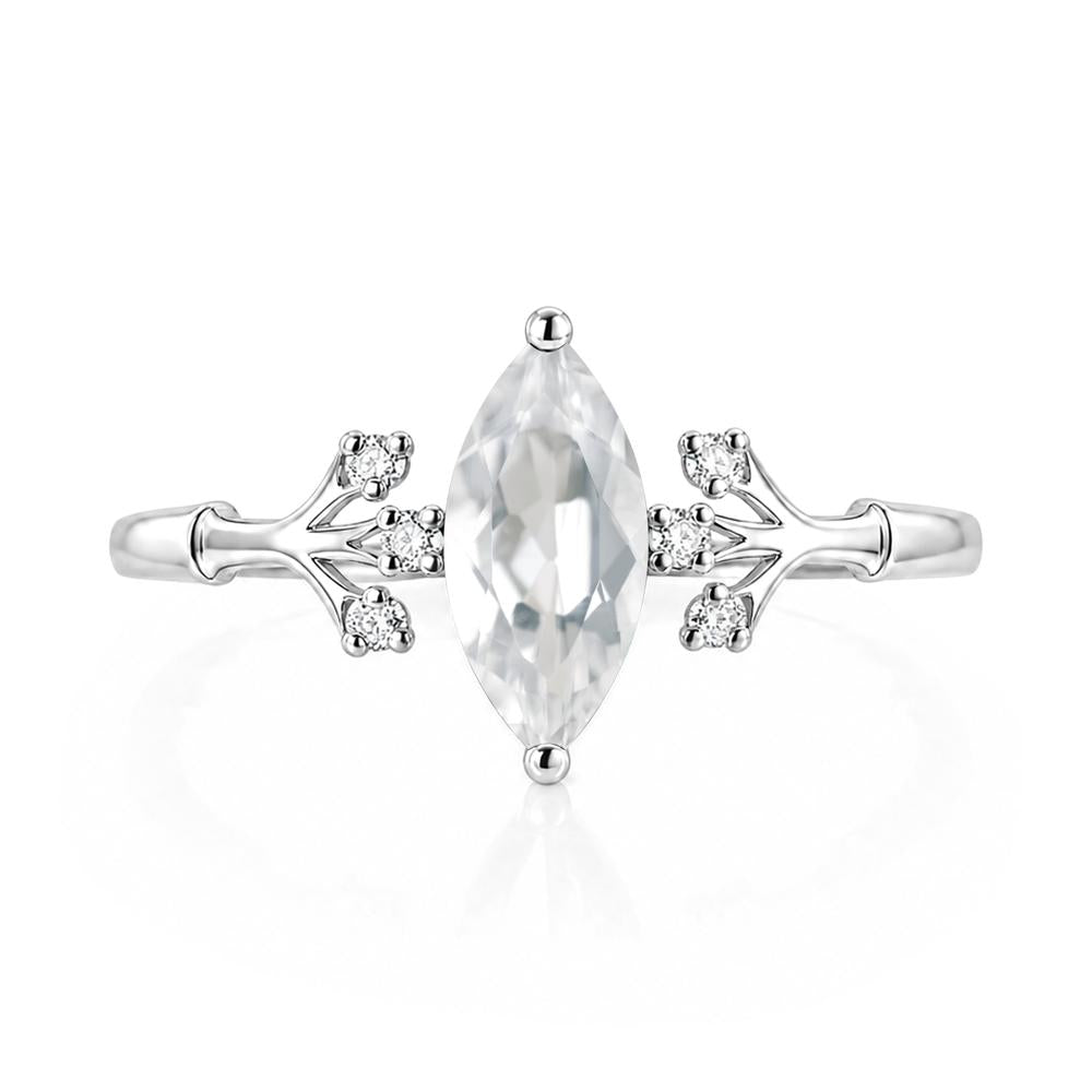 Marquise Cut Amethyst Branch Ring - LUO Jewelry #gemstone_White Topaz