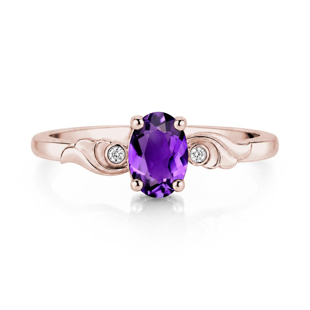 Ocean Wave Oval Shaped Garnet Ring - LUO Jewelry #gemstone_Amethyst