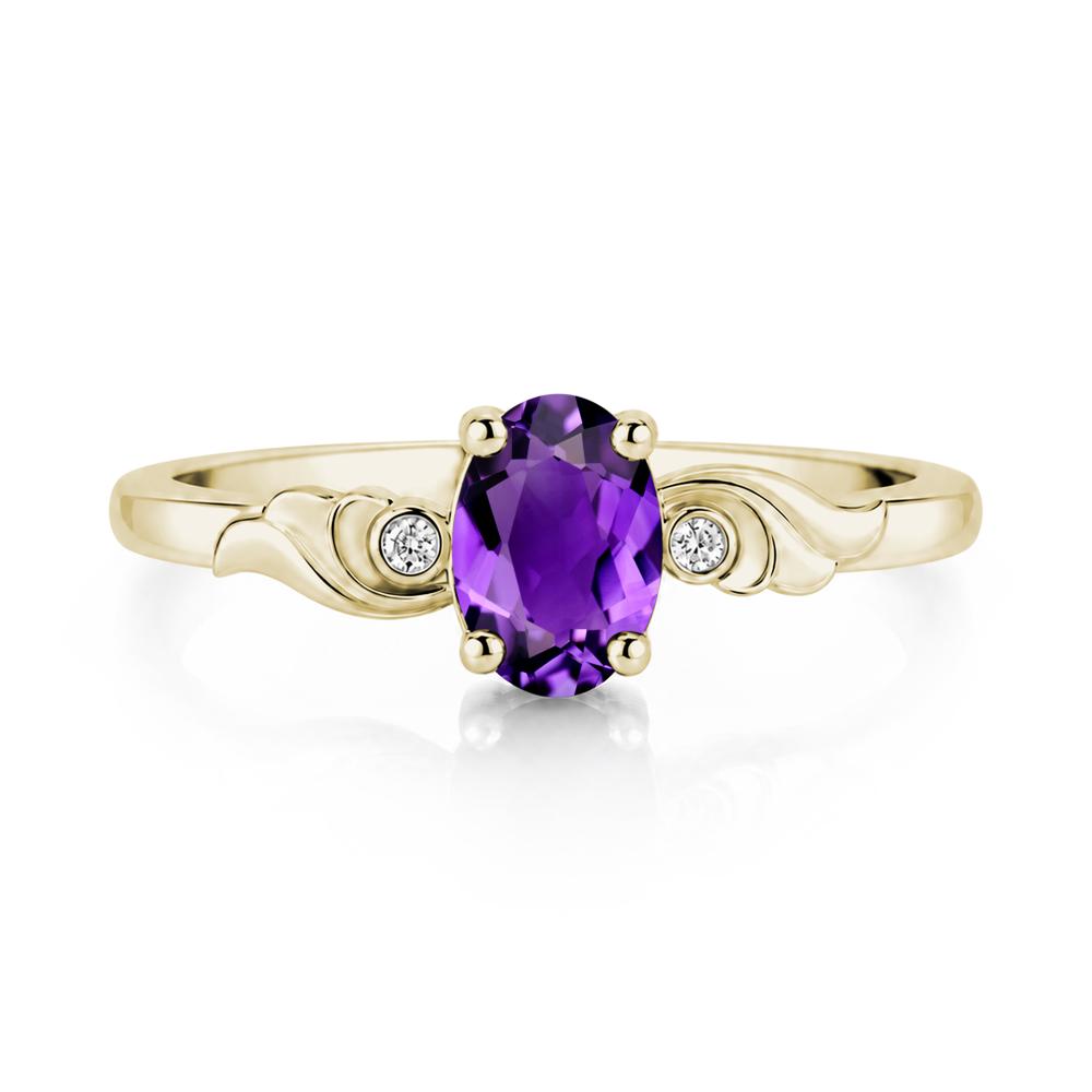 Ocean Wave Oval Shaped Garnet Ring - LUO Jewelry #gemstone_Amethyst