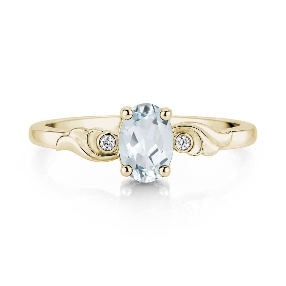 Ocean Wave Oval Shaped Garnet Ring - LUO Jewelry #gemstone_Aquamarine
