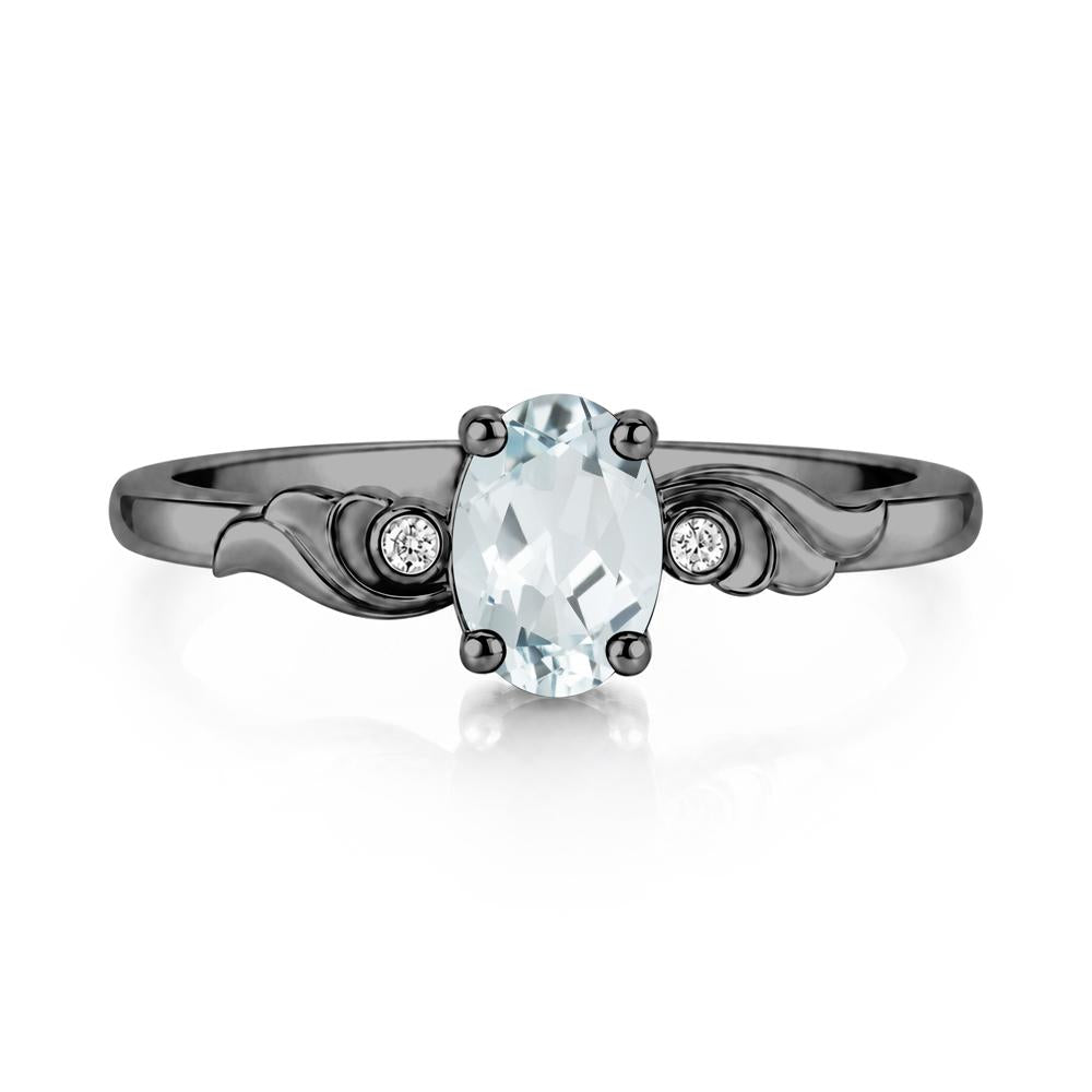 Ocean Wave Oval Shaped Garnet Ring - LUO Jewelry #gemstone_Aquamarine