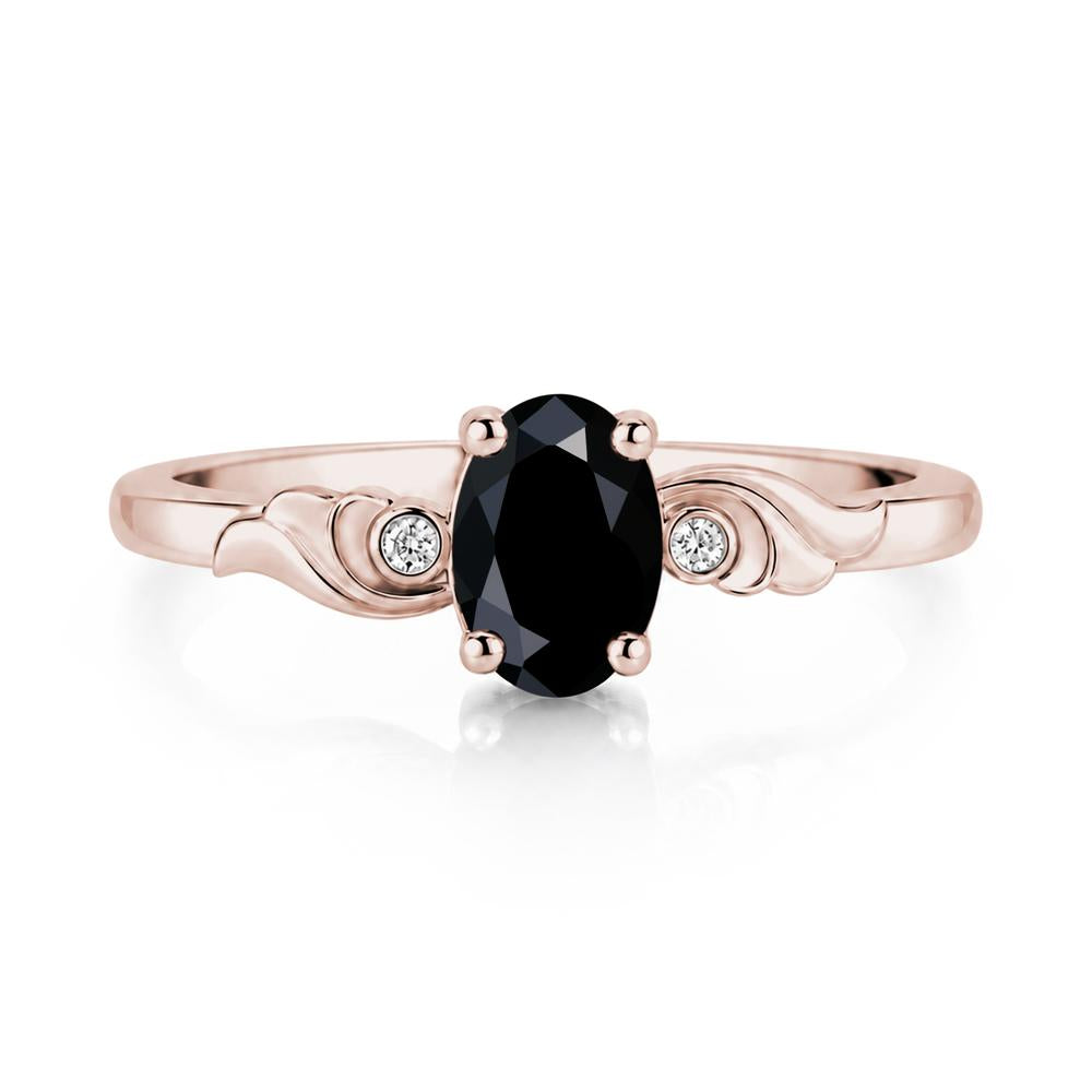 Ocean Wave Oval Shaped Garnet Ring - LUO Jewelry #gemstone_Black Spinel