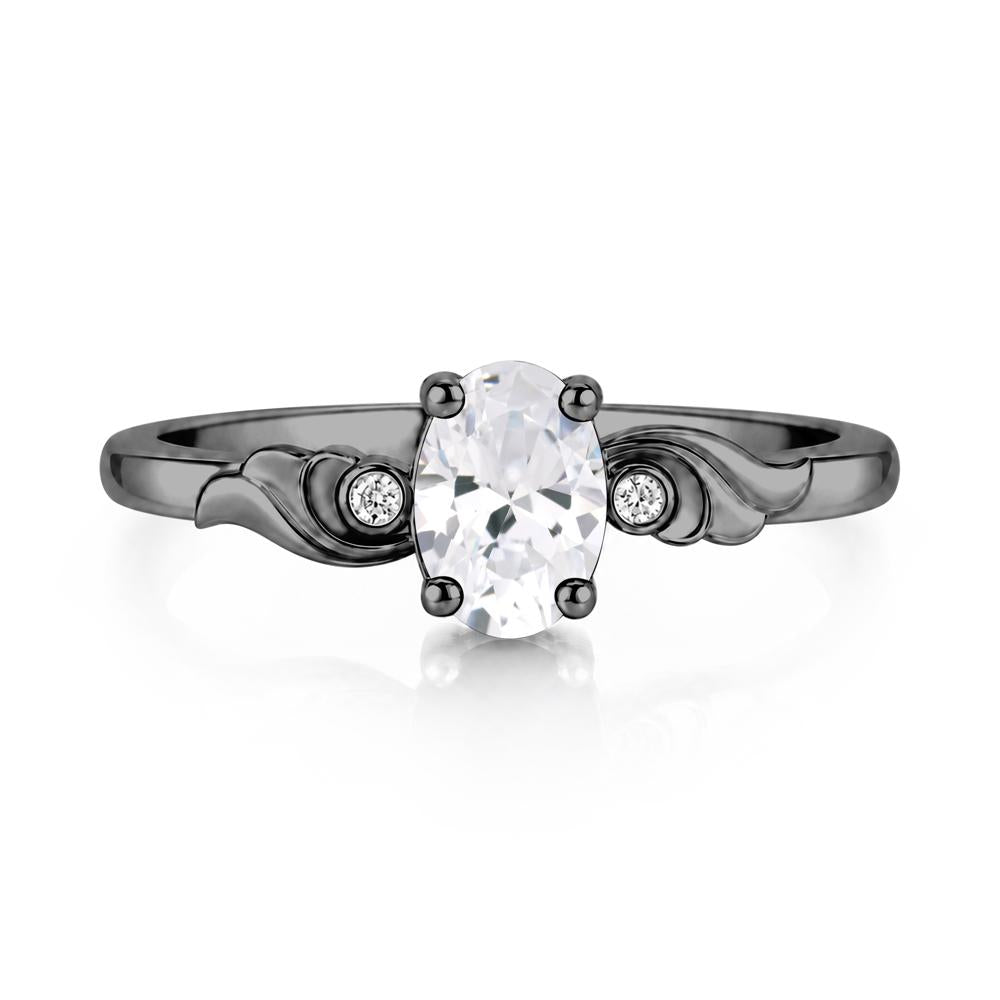 Ocean Wave Oval Shaped Garnet Ring - LUO Jewelry #gemstone_Cubic Zirconia