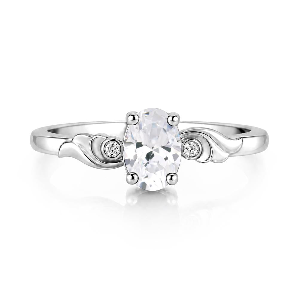 Ocean Wave Oval Shaped Garnet Ring - LUO Jewelry #gemstone_Cubic Zirconia