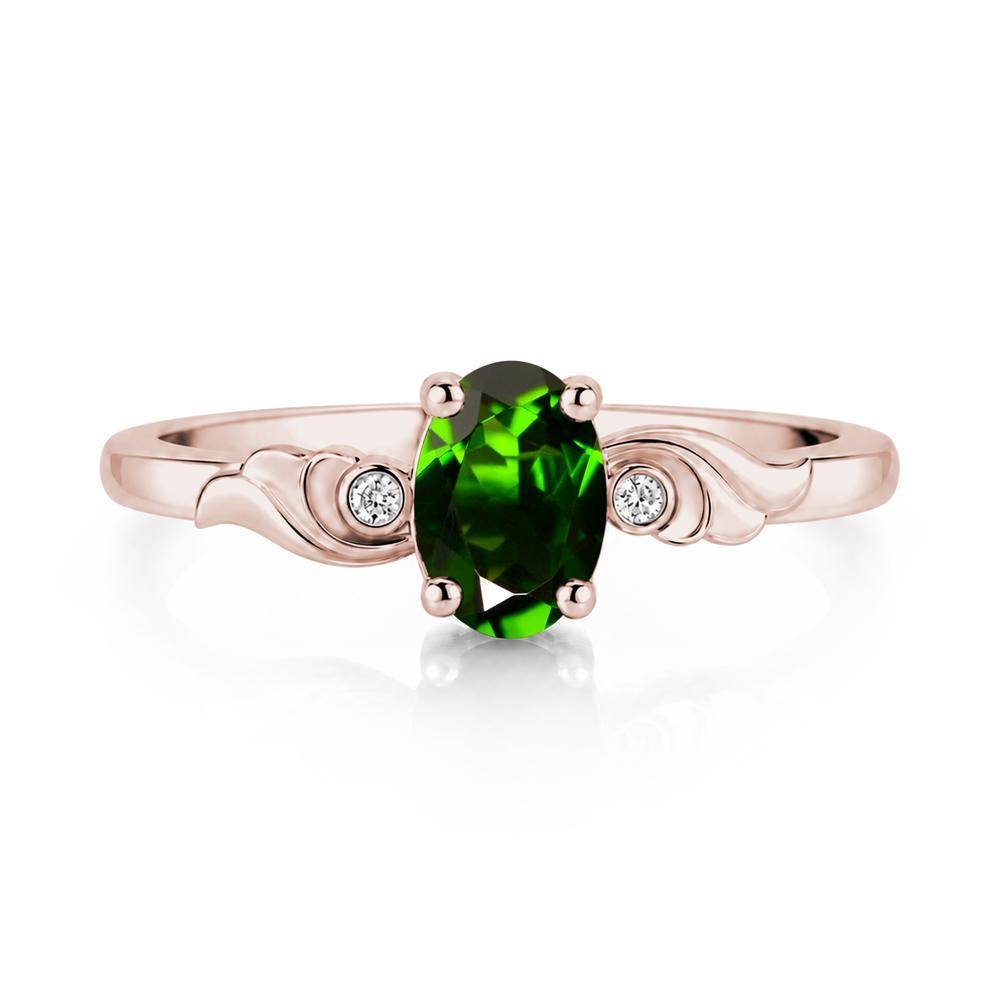 Ocean Wave Oval Shaped Garnet Ring - LUO Jewelry #gemstone_Diopside
