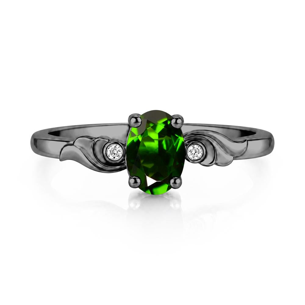 Ocean Wave Oval Shaped Garnet Ring - LUO Jewelry #gemstone_Diopside