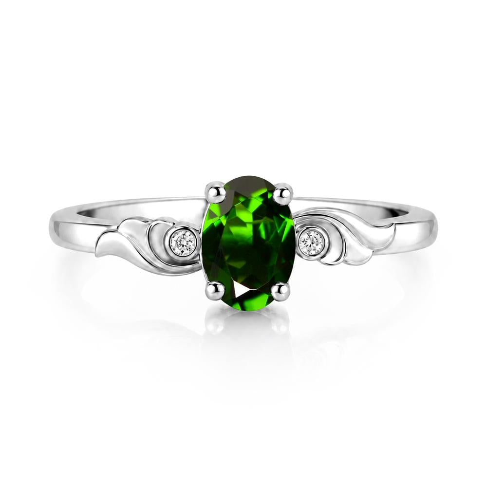 Ocean Wave Oval Shaped Garnet Ring - LUO Jewelry #gemstone_Diopside