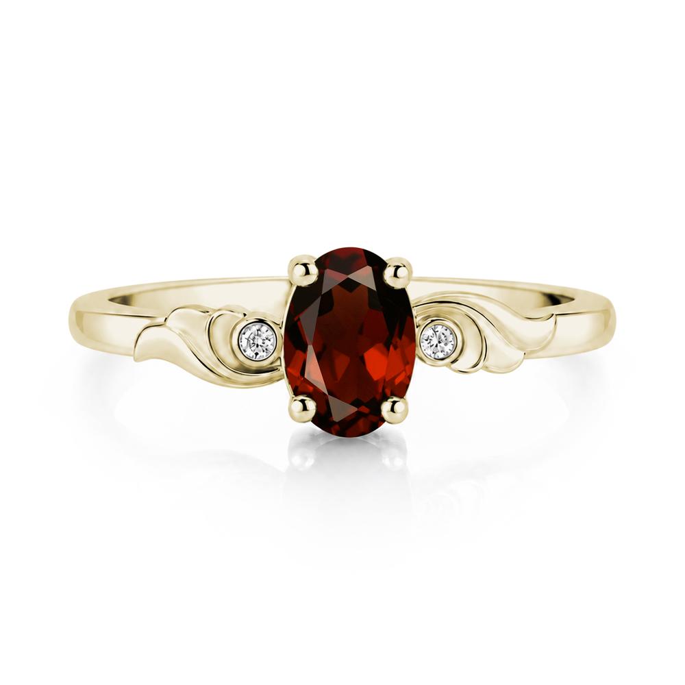 Ocean Wave Oval Shaped Garnet Ring - LUO Jewelry #gemstone_Garnet