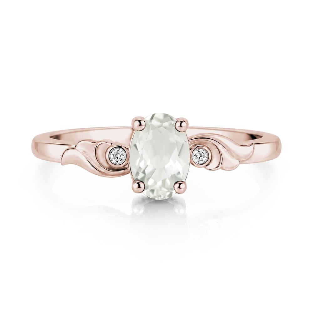 Ocean Wave Oval Shaped Garnet Ring - LUO Jewelry #gemstone_Green Amethyst