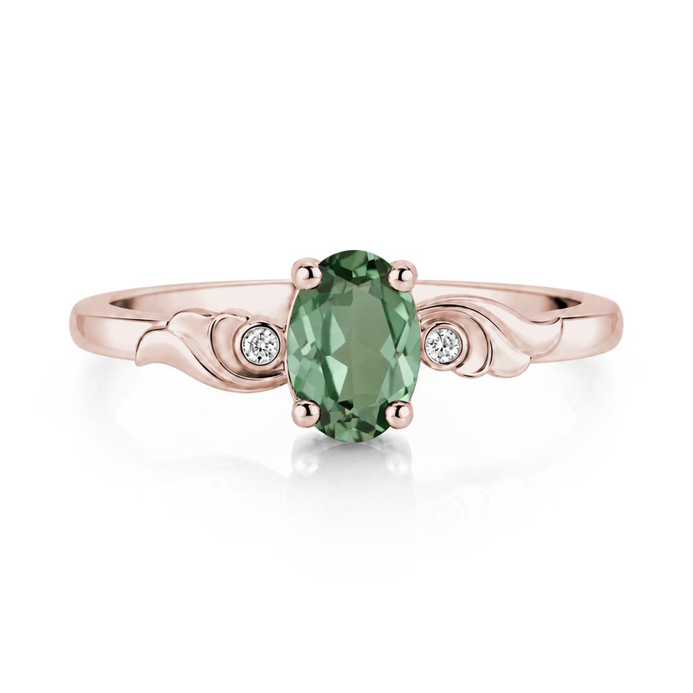 Ocean Wave Oval Shaped Garnet Ring - LUO Jewelry #gemstone_Green Sapphire