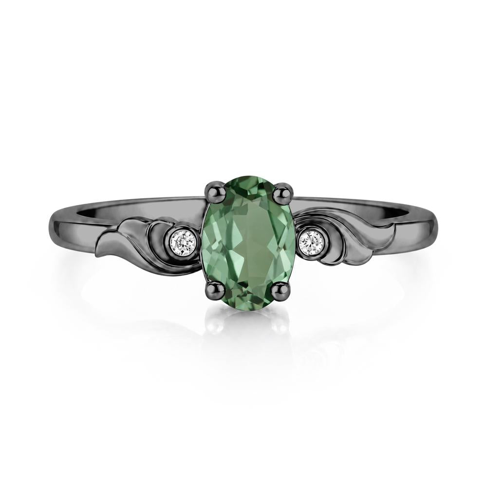 Ocean Wave Oval Shaped Garnet Ring - LUO Jewelry #gemstone_Green Sapphire