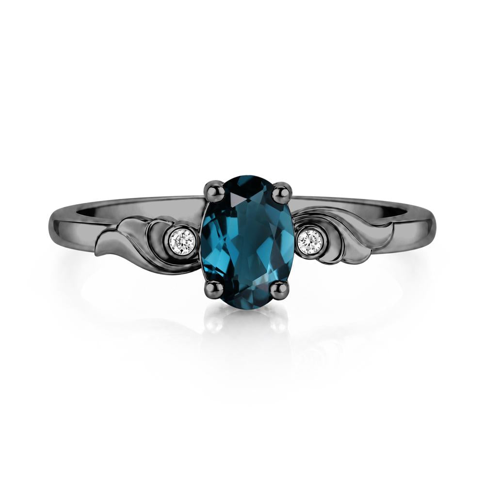 Ocean Wave Oval Shaped Garnet Ring - LUO Jewelry #gemstone_London Blue Topaz