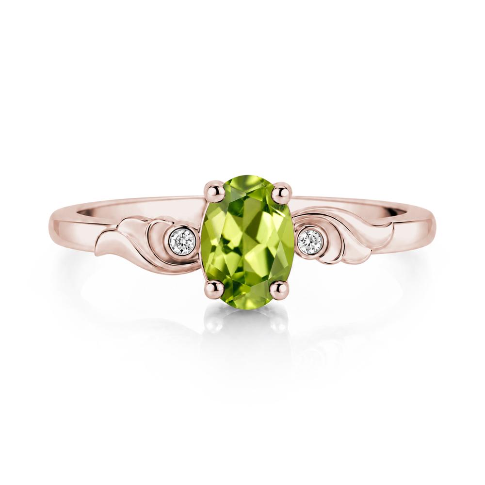 Ocean Wave Oval Shaped Garnet Ring - LUO Jewelry #gemstone_Peridot