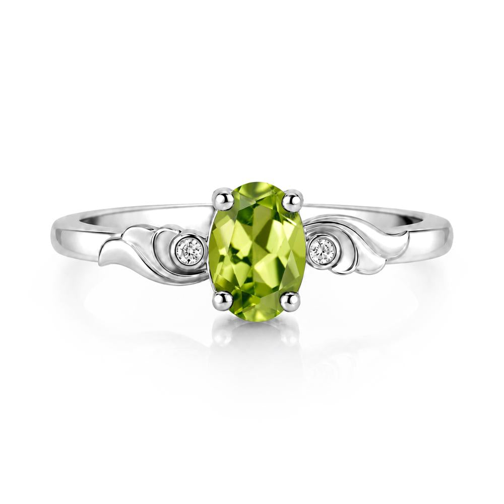Ocean Wave Oval Shaped Garnet Ring - LUO Jewelry #gemstone_Peridot