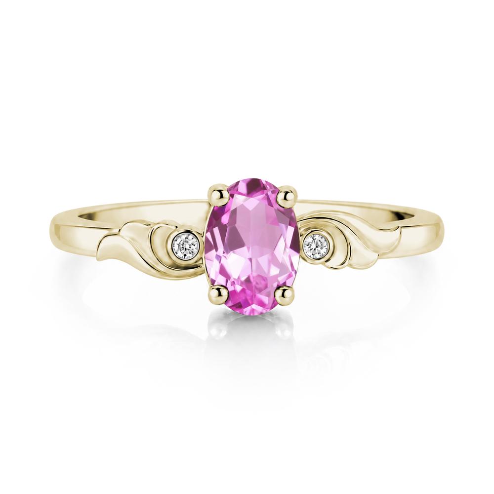 Ocean Wave Oval Shaped Garnet Ring - LUO Jewelry #gemstone_Pink Sapphire
