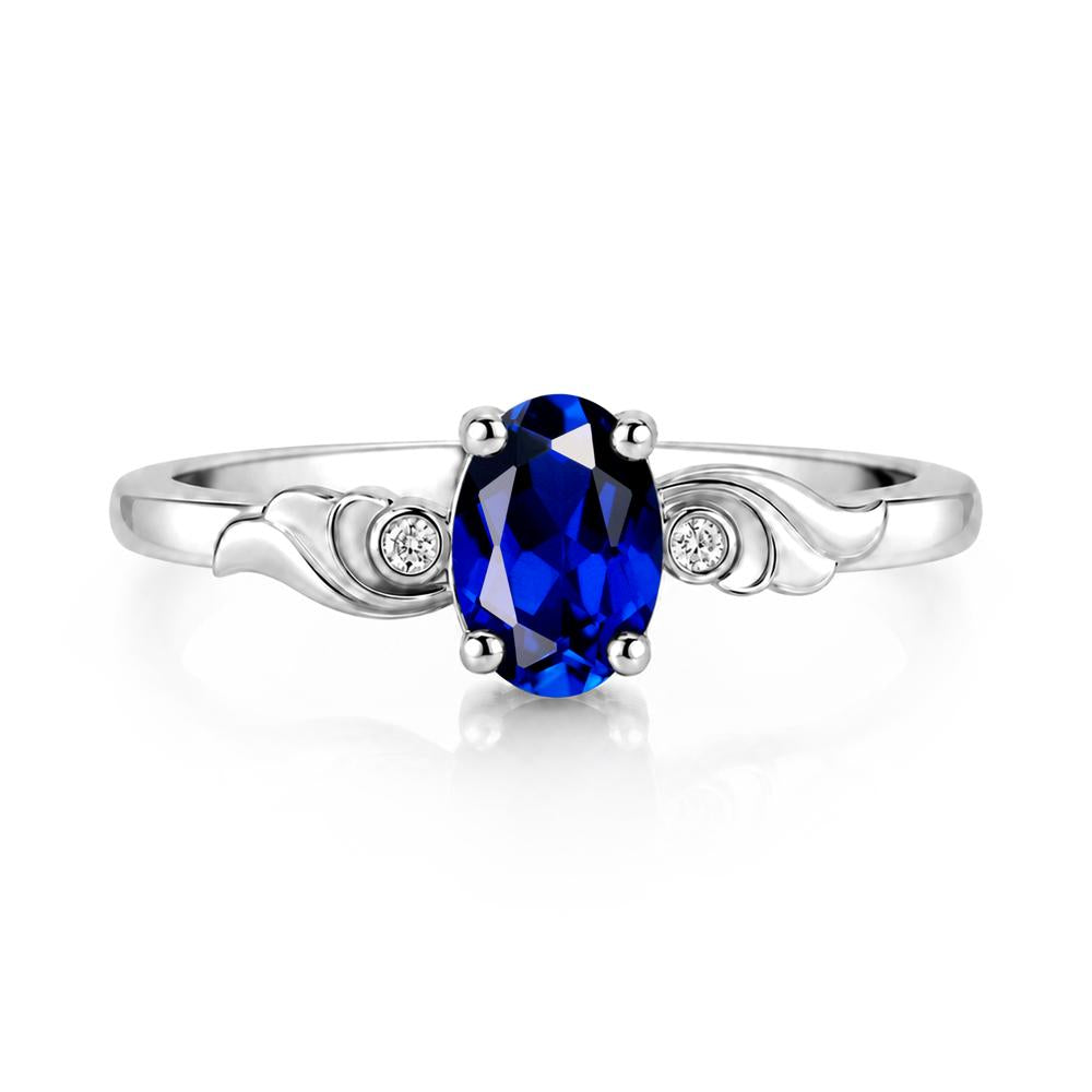 Ocean Wave Oval Shaped Garnet Ring - LUO Jewelry #gemstone_Sapphire