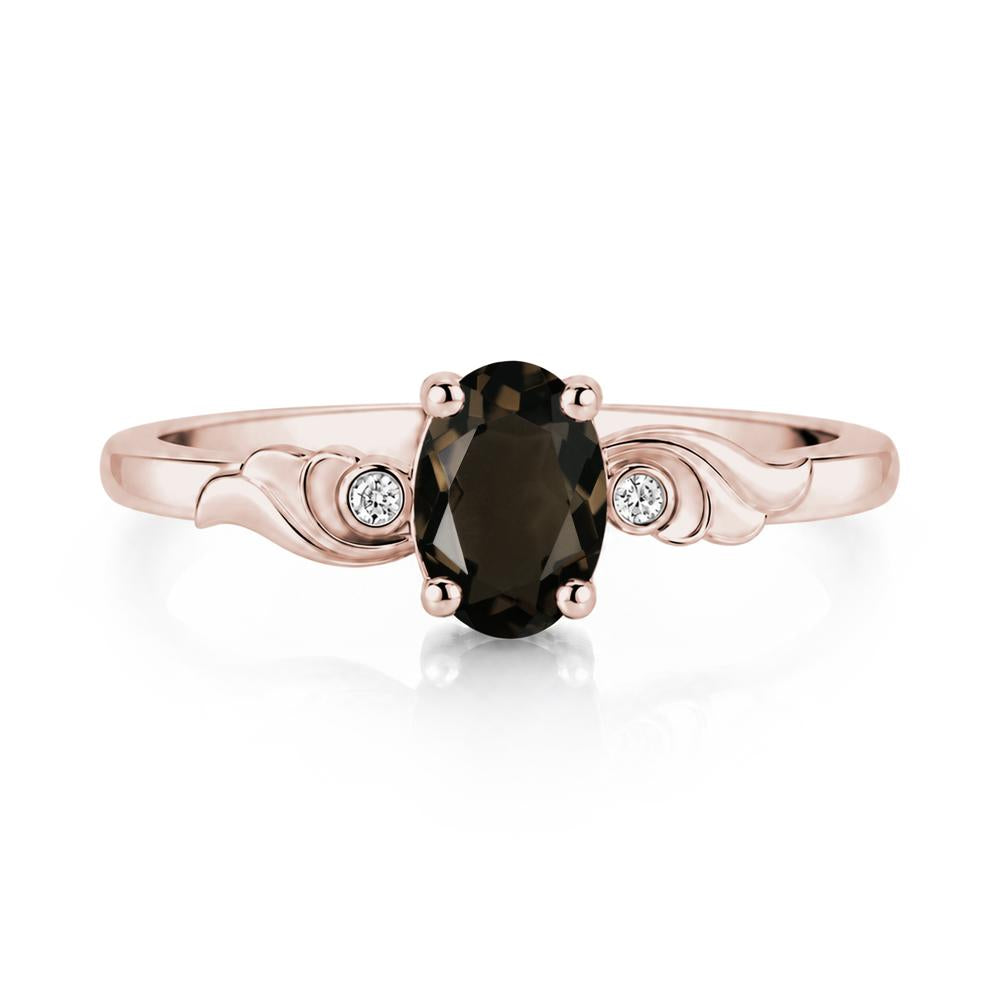 Ocean Wave Oval Shaped Garnet Ring - LUO Jewelry #gemstone_Smoky Quartz