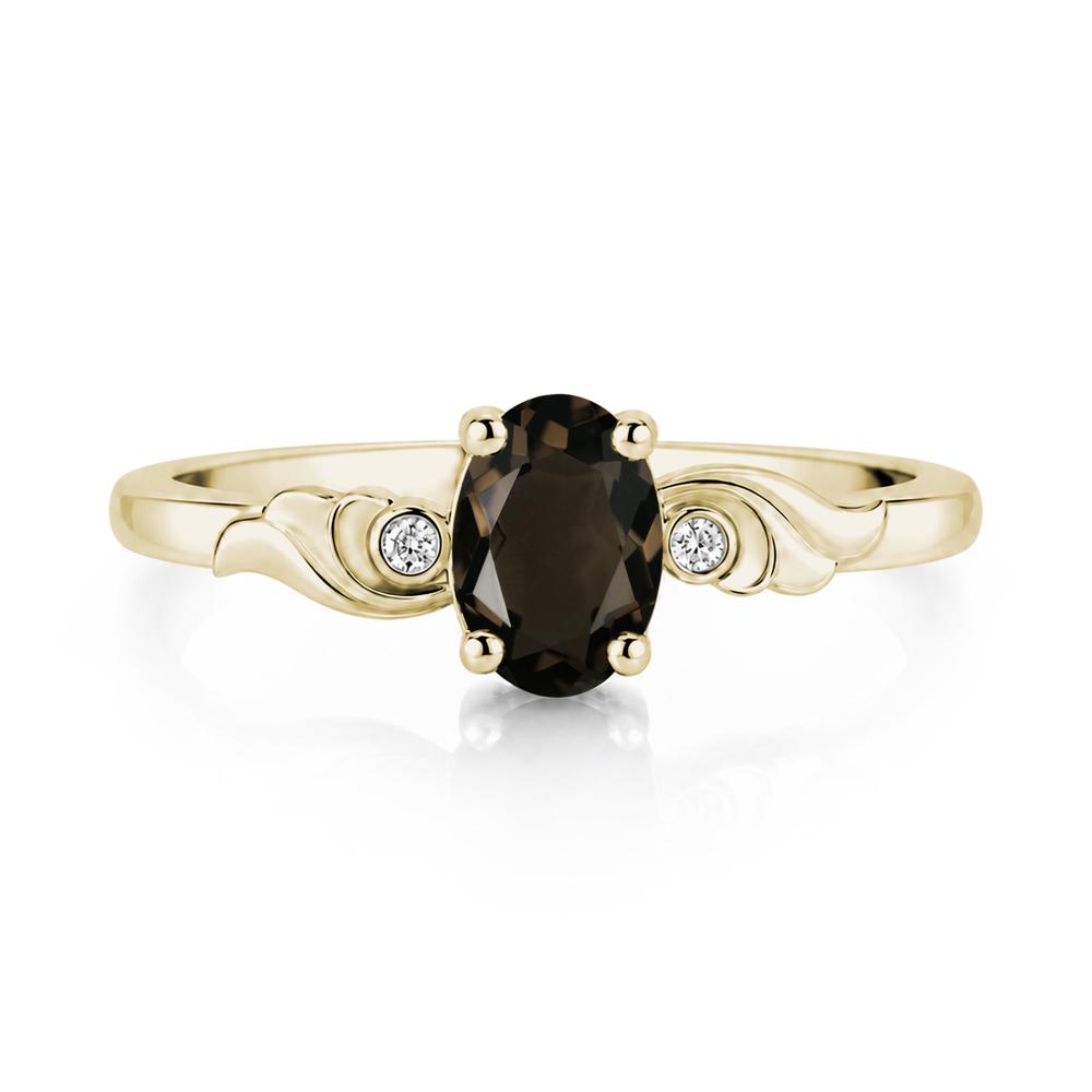 Ocean Wave Oval Shaped Garnet Ring - LUO Jewelry #gemstone_Smoky Quartz