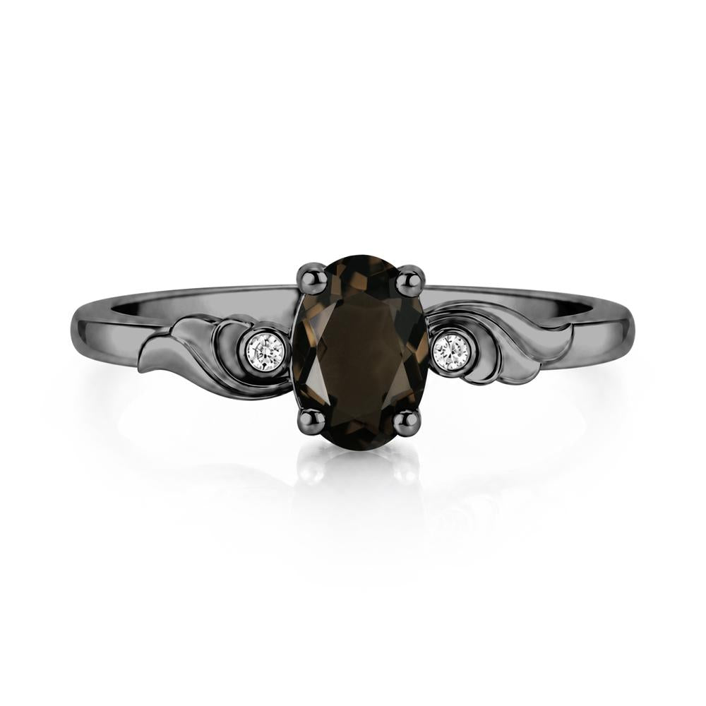 Ocean Wave Oval Shaped Garnet Ring - LUO Jewelry #gemstone_Smoky Quartz