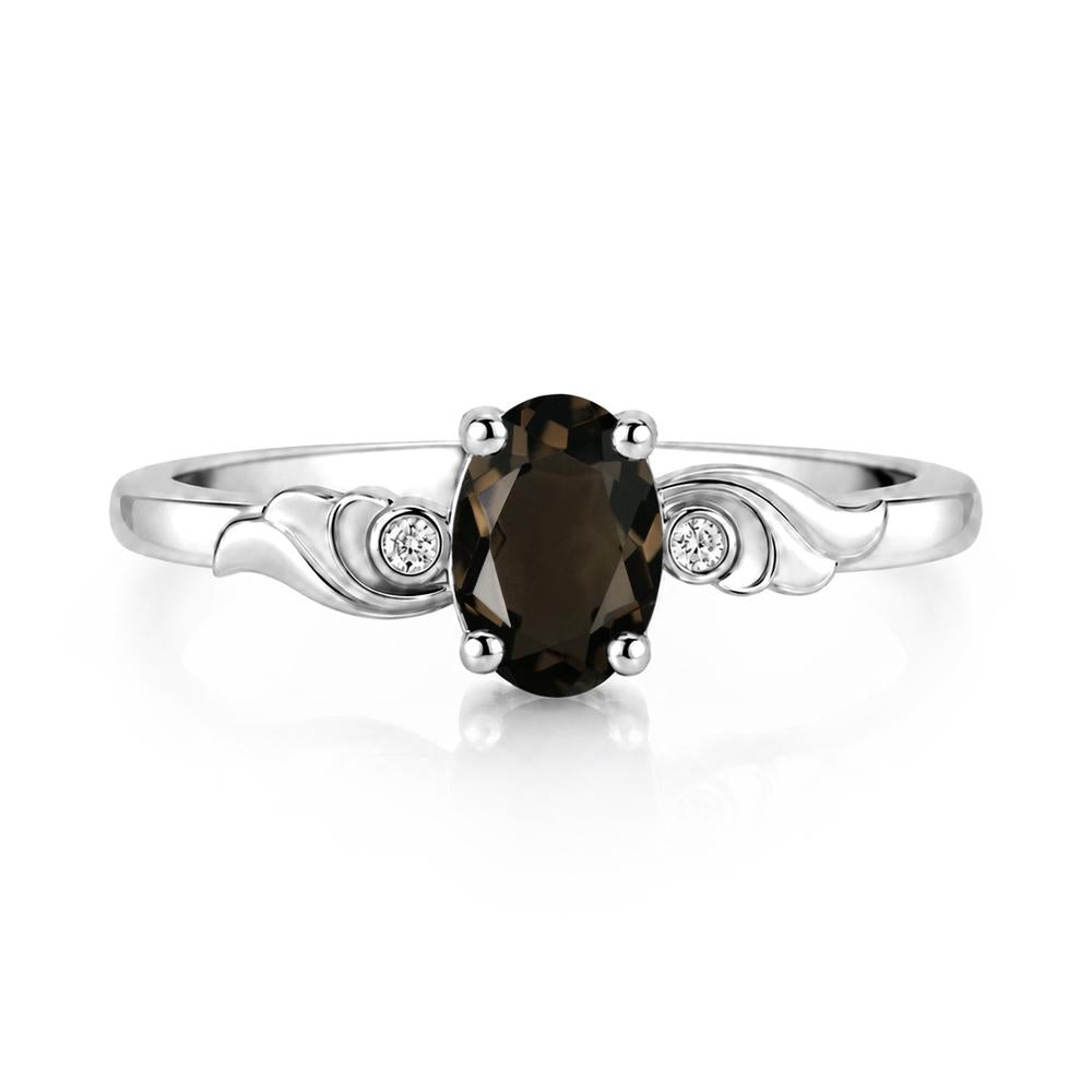 Ocean Wave Oval Shaped Garnet Ring - LUO Jewelry #gemstone_Smoky Quartz