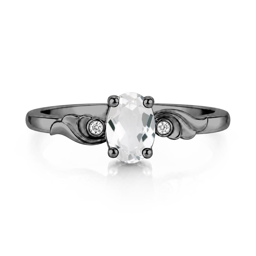 Ocean Wave Oval Shaped Garnet Ring - LUO Jewelry #gemstone_White Topaz